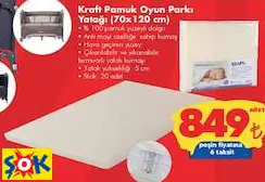 KRAFT PAMUK OYUN PARKI YATAĞI (70X120 CM) KRAFT PAMUK OYUN PARKI YATAĞI (70X120 CM)